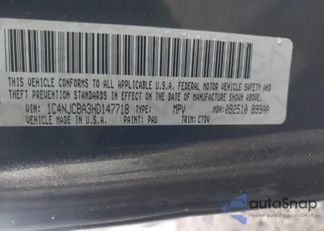 2017 Jeep Compass Sport Fwd from USA, damaged, VIN 1C4NJCBA3HD147718